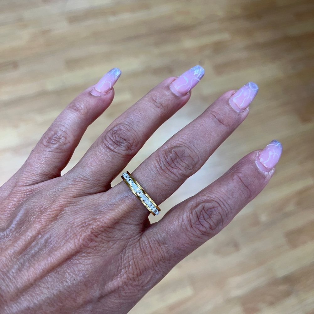 4mm Yellow Gold Plated Titanium Wedding Band - Picture 9 of 11